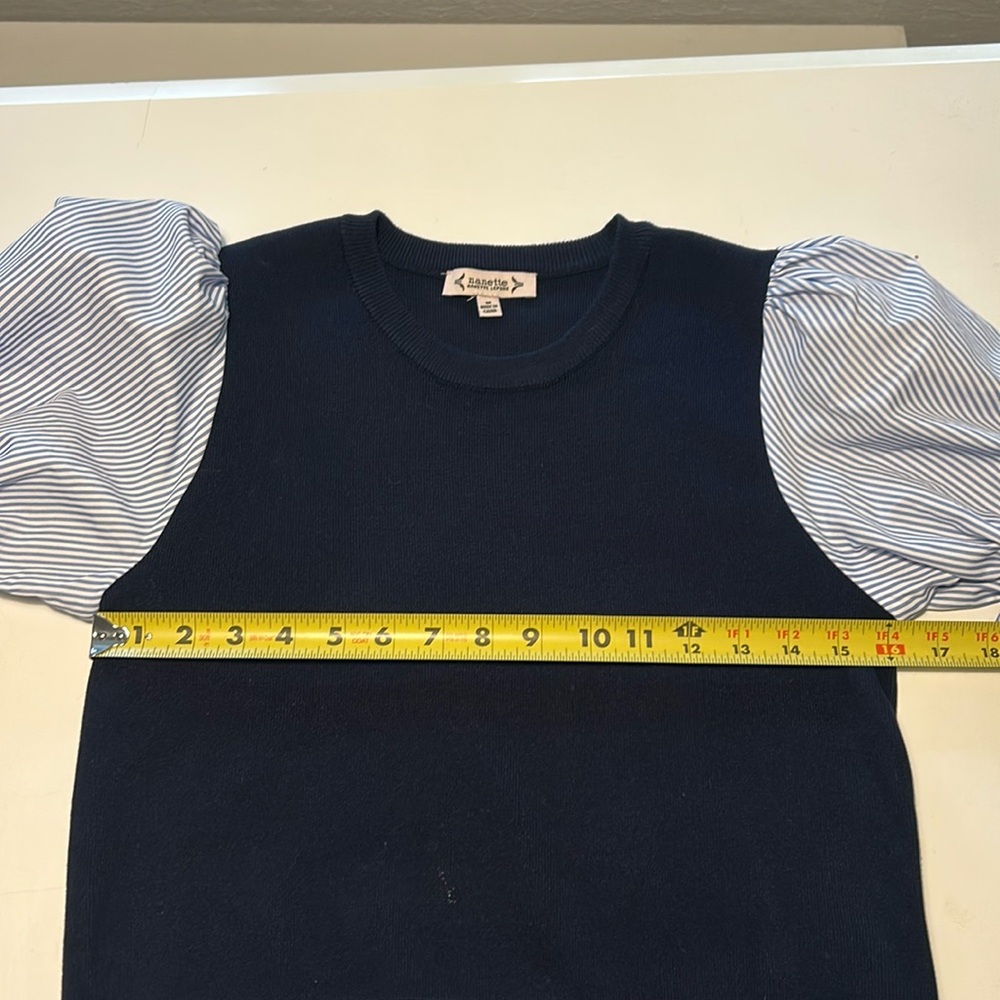 Nanette Lepore Puff Sleeve “Twofer” Lightweight Sweater - Picture 10 of 14